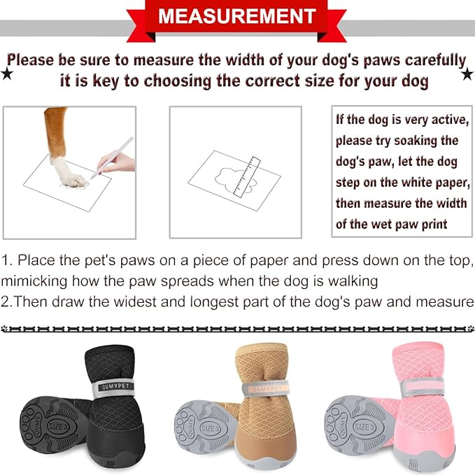 QUMY 4PCS Dog Shoes for Small Dogs, Hot Pavement Summer Puppy Dog Boots & Paw Protectors with Soft Anti-Slip Rubber Sole, Mesh Breathable Dog Booties for Hardfloors, Walking Running Pink Size 4