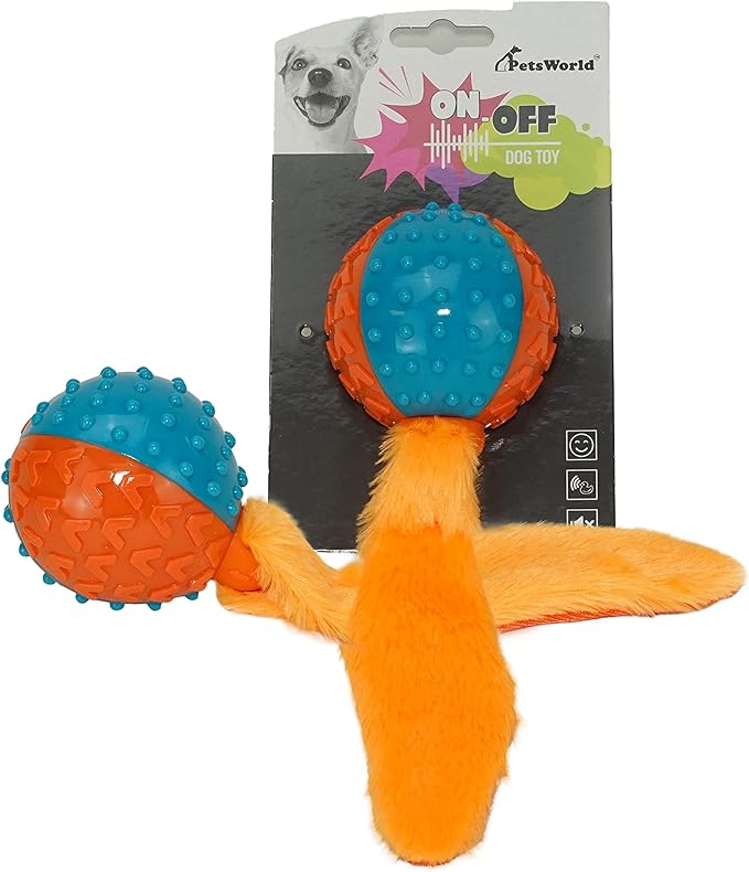 PETSWORLD Non-Toxic TPR Squeaky Dog Ball for Aggressive chewers, Fetch Balls for Dogs for Small, Medium and Large Dogs 2CT