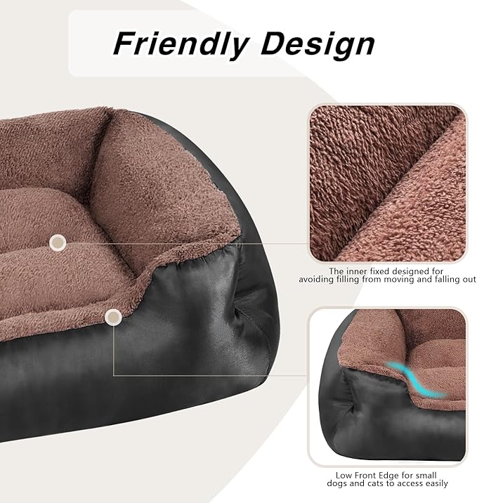 Dog Bed, Rectangle Washable Extra Large Dog Bed, Comfort and Soft Pet Couch for Extra Large Dogs, Non-Slip Bottom, Black