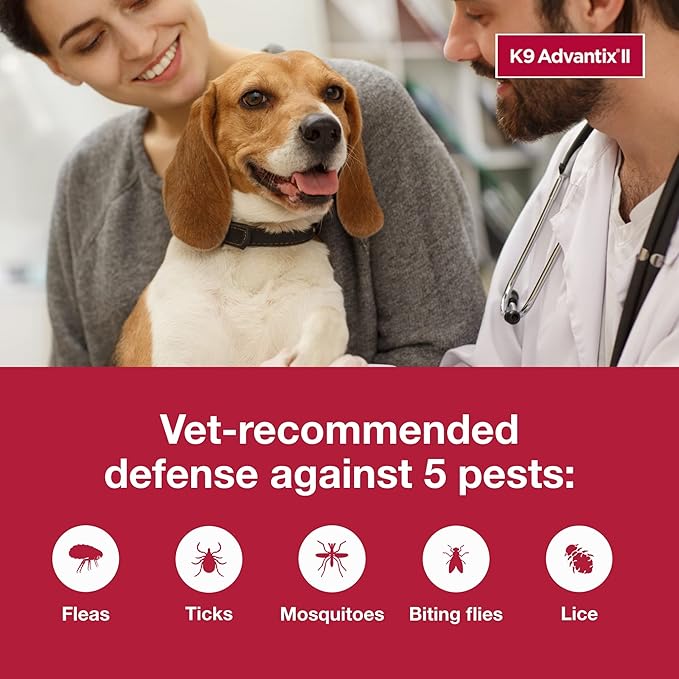 K9 Advantix II Medium Dog Vet-Recommended Flea, Tick & Mosquito Treatment & Prevention | Dogs 11-20 lbs. | 4-Mo Supply