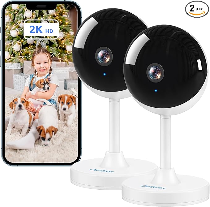 Indoor Security Camera, owltron 2K Cameras for Home Security with Motion Detection, Pet Cam & Baby Monitor with Night Vision, 2.4 GHz WiFi Two-Way Talk, Cloud/SD Storage, Works with Alexa