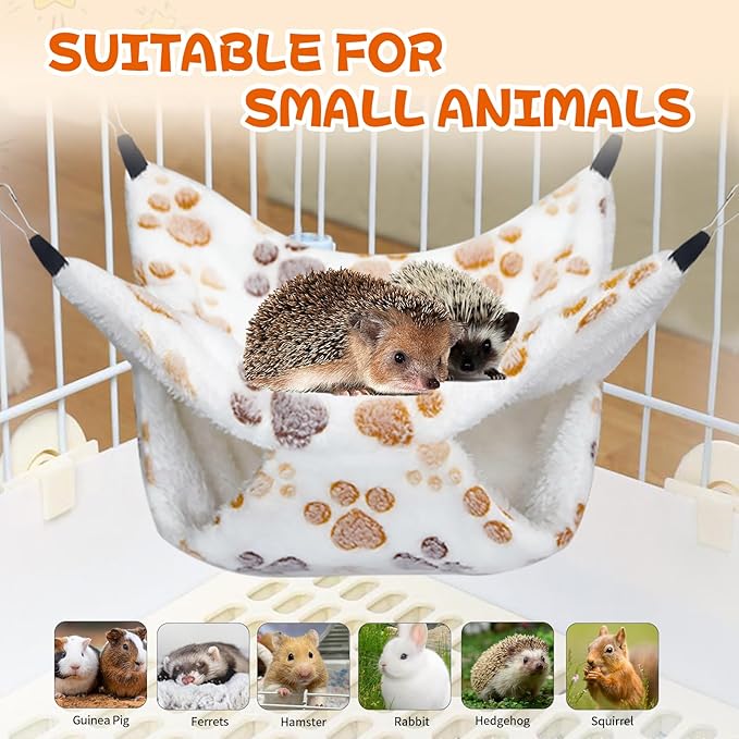 3 Pcs Guinea Pig Hammock, Rat Ferret Hanging Hammock Guinea Pig Accessories for Small Animals Chinchilla Hamster Parrot Sugar Glider Ferret Squirrel (11"×11")