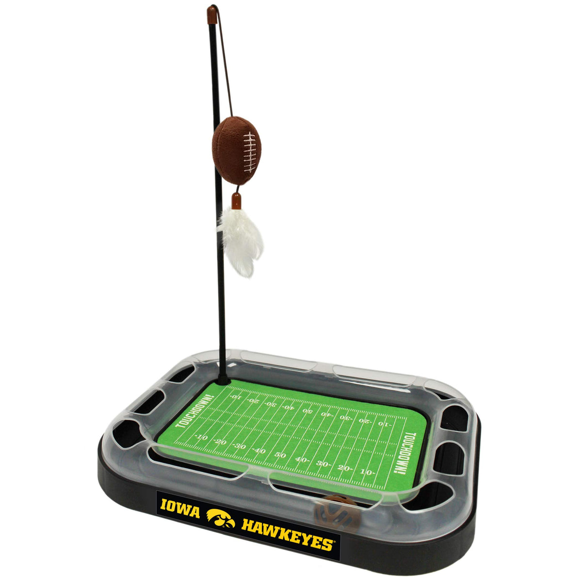 Pets First CAT Scratcher & Plush Football Toy with Catnip, Feather & Jingle Bell Interactive Ball - 5-in-1 Kitty Toy