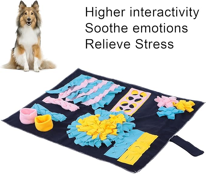 Dog Snuffle Pad, Interactive Feeding Mat, Dog Puzzle Toys, Dog Food Dispenser Mat for Travel Slow Eating Stress Reduction and Smell Training