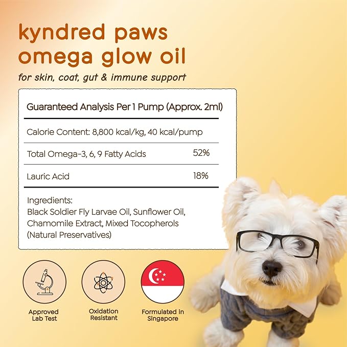 Omega-3-6-9 Oil for Dogs - Naturally Flavored & No Fishy Smell - 16 fl oz - Alternative to Salmon Based Fish Oil - 52% Omega 3-6-9-18% Lauric Acid - Supports Skin, Coat and Gut Health