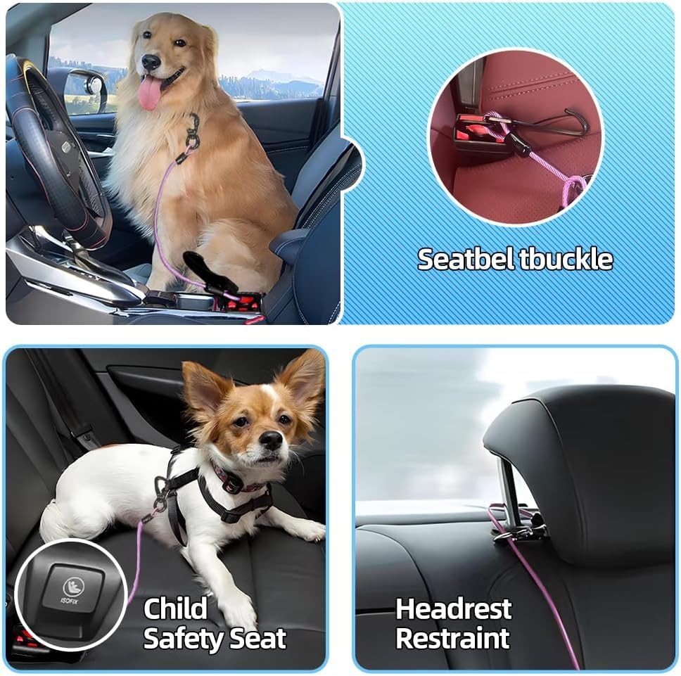 3-in-1 Dog Car Seat Belt Harness - Chew-Proof Steel | Pet Essentials - Image 7