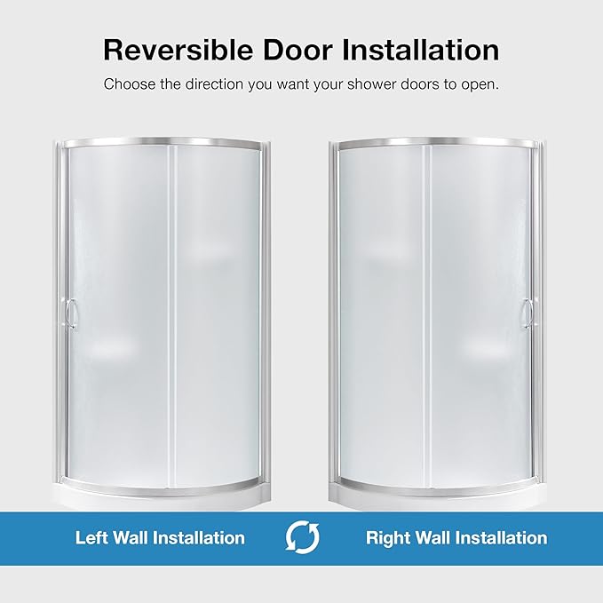 OVE Decors Breeze 34 in. Corner Shower Frosted Sliding Door with Base in Satin Nickel Finish