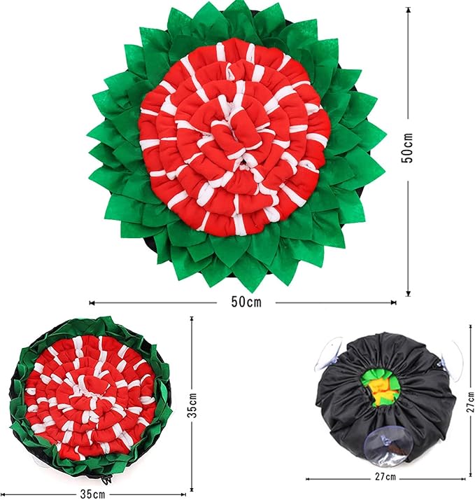 Puzzle Dog Snuffle Mat, Interactive Feed Game for Boredom, Pet Snuffle Feeding Mat,Encourages Natural Foraging Skills for Pets for Smell Training and Slow Eating,Machine Washable