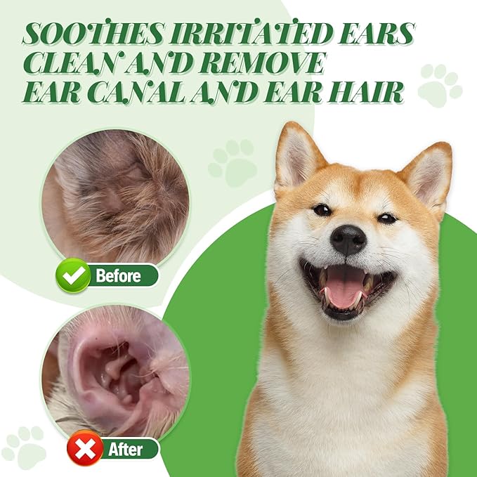 Pawsitive Vibes Dog Ear Powder 30g – Gentle & Safe Ear Hair Removal and Cleaning Powder for Dogs – Keeps Ears Dry, Fresh & Odor-Free – Easy Grooming Solution for Home Pet Care, Suitable for All Breeds