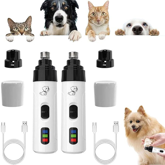2026 New Upgraded Silent Nail Grinder,Electric Dog Nail Trimmers,Ultra-Quiet Operation,Pain-Free Nail Trimmer,USB Rechargeable Silent Dog with LED Light, & 2 Speeds for All Breeds (2PCS,Normal)