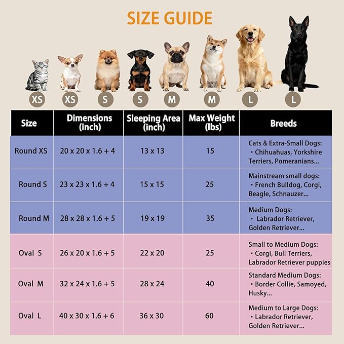 Calming Dog Bed for Small Medium Dogs, Anti-Anxiety Donut Washable Puppy Bed Orthopedic Cushion, Soft Fluffy Faux Fur Plush Warming Cozy Cat Bed, Fits up to 25 lbs Pets (Round, Beige 23")