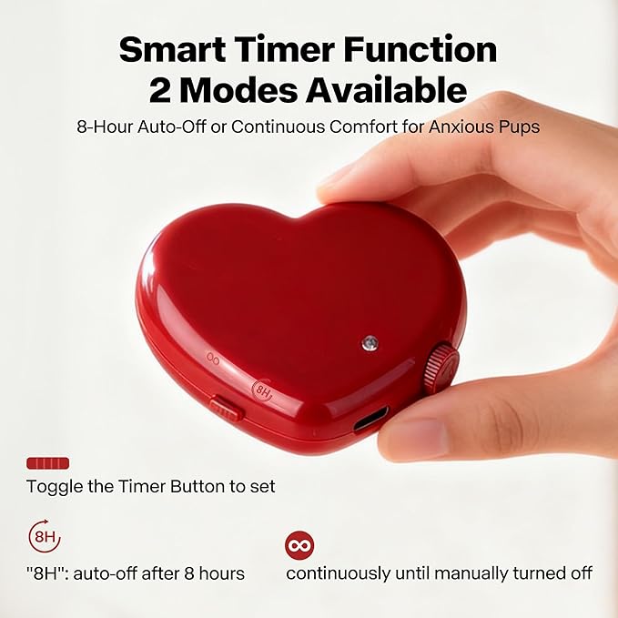 Pet Prime Replacement Heartbeat Simulator，Suitable for Heartbeat Dog Toy and Puppy Stuffed Animal, Calming Aid for Anxiety with Adjustable Speed and 8-Hour Auto-Off Timer