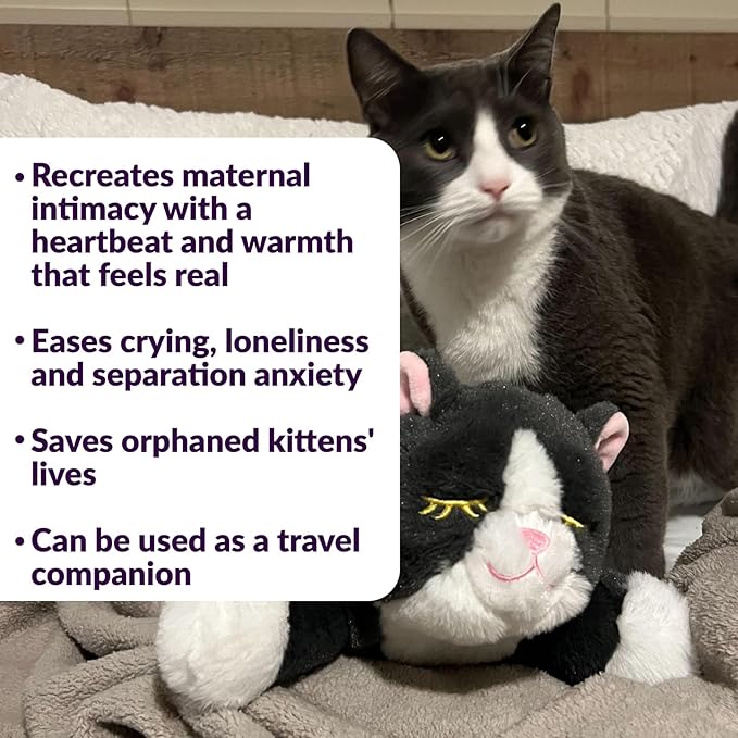 Snuggle Kitty Heartbeat Plush Cat Toy by Snuggle Puppy - Cat Calming Toy and Anxiety Relief for All Breed Sizes