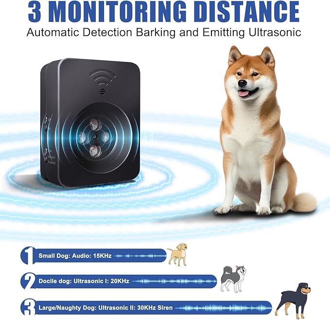 Anti Barking Devices, Ultrasonic Dog Bark Deterrent Devices, Dog Barking Deterrent Devices, Dog Barking Stopper, Anti Barking Device for Dogs Long Range 50ft, Bark Box Indoor Outdoor for Dogs Training
