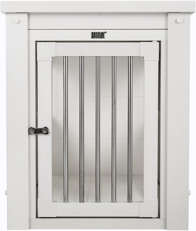 New Age Pet ecoFLEX Pet Crate/End Table, Medium, Antique White, Model:EHHC404M