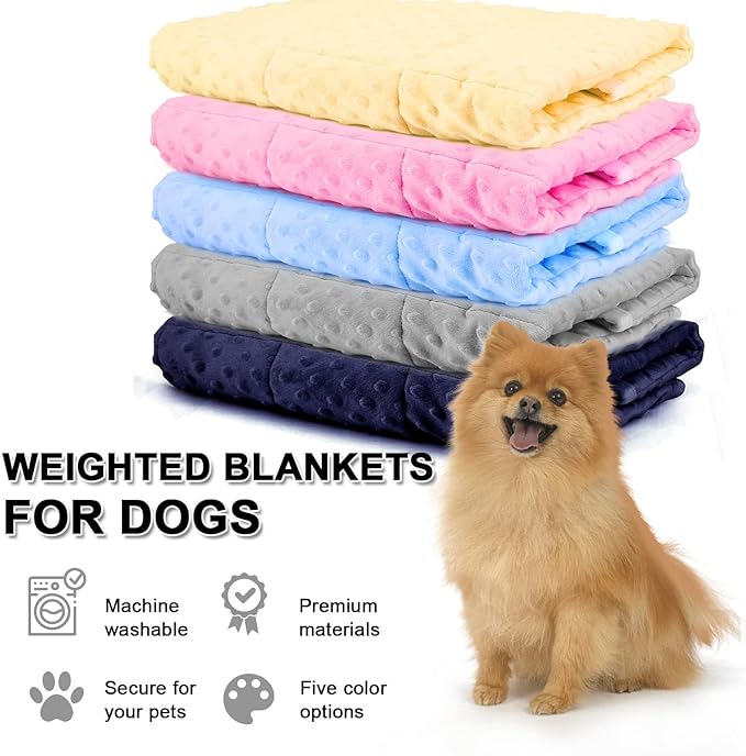 LaSyL Weighted Blanket for Pets | Thunder Blanket for Dogs Anxiety | Premium Soft Minky | Relaxation & Calming & Anti Anxiety | Used in Car, Bed, Couch | Dark Grey, Washable Medium (32"x40")