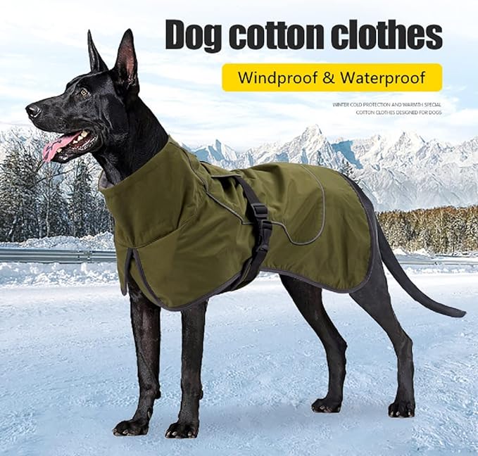 Black S Dog Raincoat - Waterproof Winter Dog Jacket with Velvet Inner, Reflective Strip