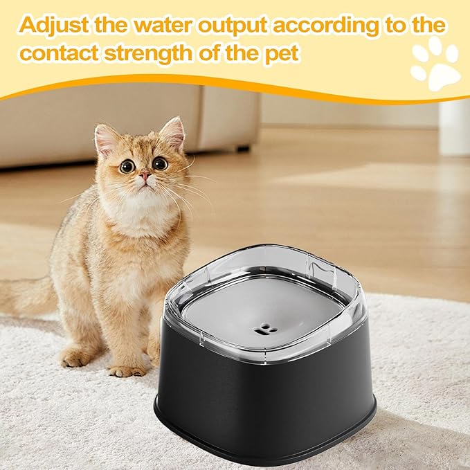 Spill Proof Dog Bowl, Slow Drinking Pet Dish, 2000ml Large Capacity Water Dispenser with Material, Puppy Kitten for Hydration Tool, Indoor Outdoor Accessory Stable Design, Travel Gear for Home Vehicle