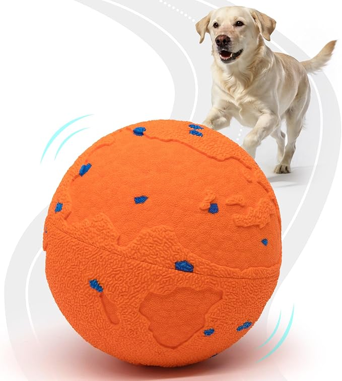 Smart Interactive Dog Toy, Pet Ball Toys Automatic Moving Bouncing and Rotating, Interactive Cat Toy for Indoor Cats, Rechargeable Touch Activated Kitten Toy with Dual Motion Butterfly & Feat