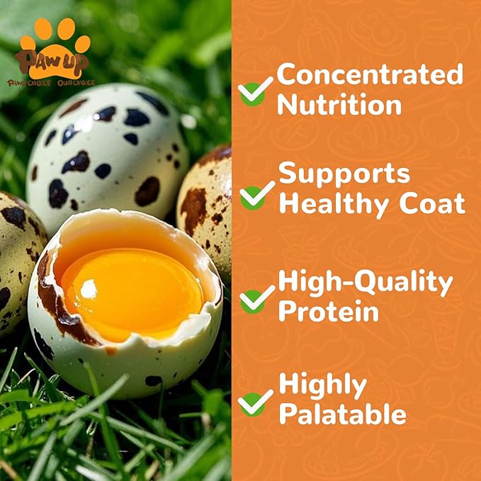 PAWUP Freeze Dried Quail Egg Yolk Pet Treats, Freeze-Dried Pet Food for Dogs, Cats, Pure Fresh Ingredient, 4.2 oz, Rawhide Free, Gluten&Grain Free