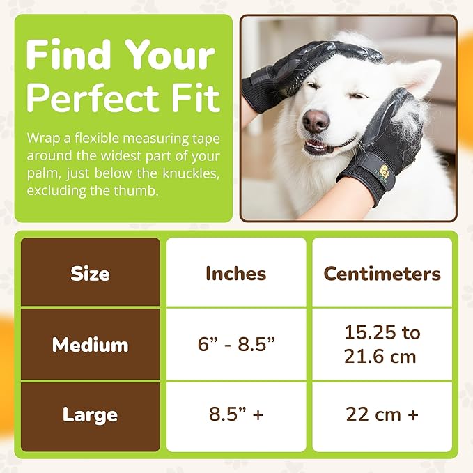 Pet Magasin® Durable Gentle Dog Washing Gloves (1-Pair) - Premium Pet Grooming Gloves For Dogs, Cats & Horses | Dog Scrubber For Bath | Cat Hair Remover Glove | Bathing Brush (Black, Medium)