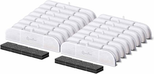 DownyPaws 16 Packs Replacement Filters for Battery Operated Cat Water Fountain DPWFP6 Fursink, 8 Months Set of Replacement Filters