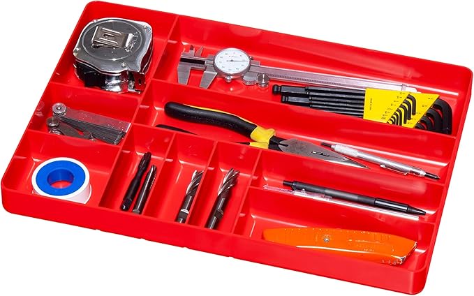 Ernst Manufacturing Tool Garage Organizer Tray, Orange, 10-Compartments