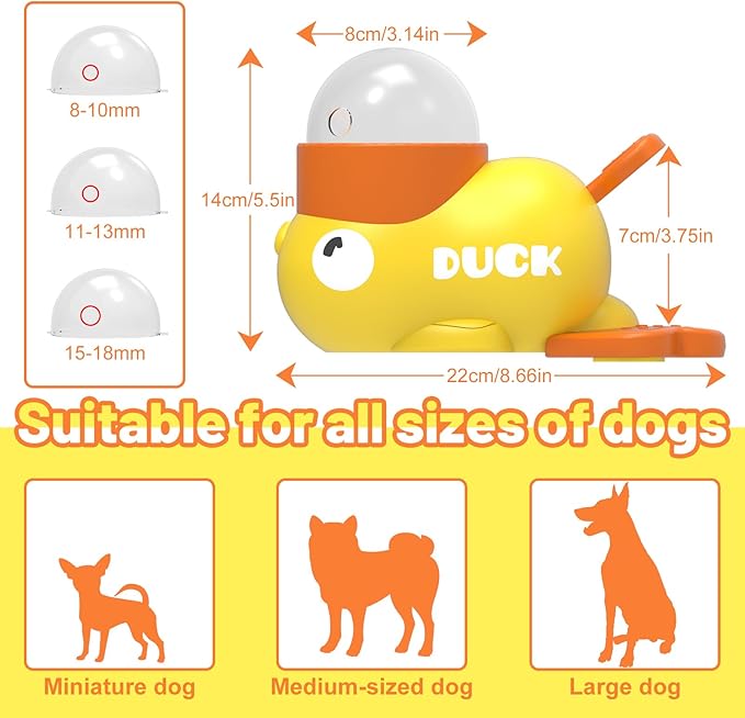 2pcs Dog Interactive Treat Dispenser Toy Food Puzzle Slow Feeder Duck-Shaped Dog Puzzle Feeders for Small Medium Dogs Cats IQ Training Reduces Bloating for Healthy Eating