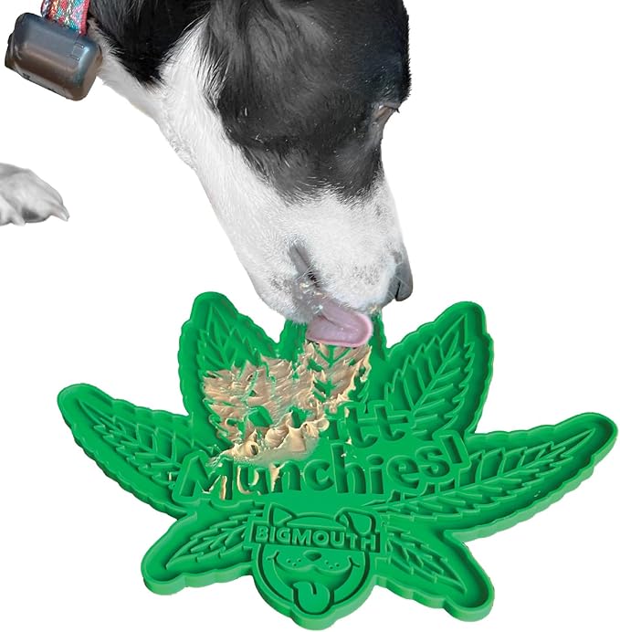 BigMouth Mutt Munchies Silicone Lick Mat for Dogs and Cats, Slow Feeder Enrichment Pad, Dishwasher Safe Anxiety Relief Toy