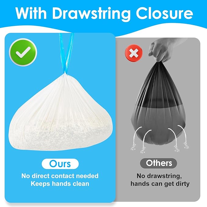 Cat Litter Bags 120 Count, 26.37"x15.74" Drawstring Close Litter Box Liners for Automatic Litter Box,Thick Cat Poop Bags,Easy to Clean,Heavy Duty Robot Bag for Self-Cleaning Box