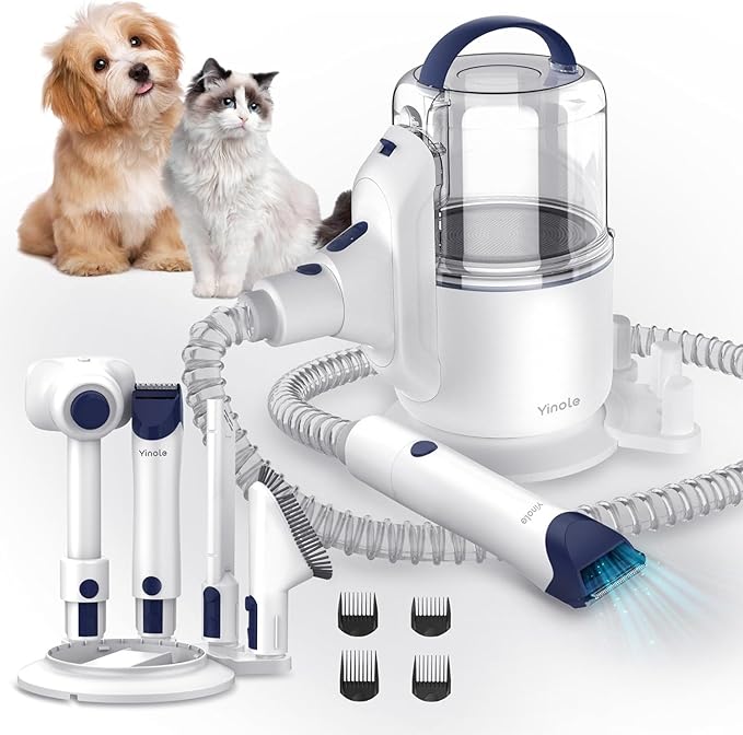 Dog Grooming Kit - 2.5L Large Capacity Dog Vacuum with Clippers, Deshedding Brush, Cleaning Tools, Ultra-Quiet Pet Vacuum for Dogs - P50