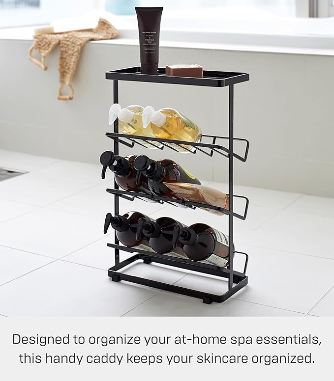 YAMAZAKI Home Tower Bath Rack - Bathroom Shower Storage Holder, Caddy Shelf Organizer - Medium, 17" - Steel - Holds Up To 9 Dispensers