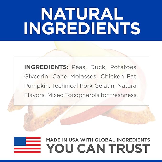Hill's Grain Free Soft Baked Naturals, All Life Stages, Great Taste, Dog Treats, Duck & Pumpkin, 8 oz Bag
