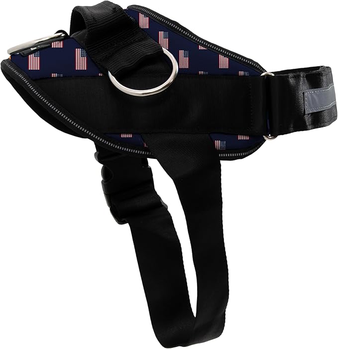 ShawnCo Essential Dog Harness, No-Pull Pet Vest with 3 Leash Clips, No Choke, Reflective, Adjustable and Padded, for Easy Walking and Training for Small, Medium and Large Dogs (USA Flag,M)