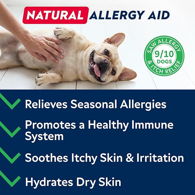 StrellaLab Dog Allergy Relief & Anti Itch Support Chews w/Omega 3: Real Ingredients, Real Taste! Skin & Coat Immune Supplement w/Fish Oil, Pumpkin & Enzymes — Developed by Experts - Made in USA -120Ct
