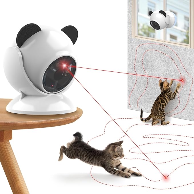 Laser Cat Toys for Indoor Cats, Automatic Cat Laser Toy with Random Trajectory, Suction Cup Design, Run Quiet, USB Rechargeable