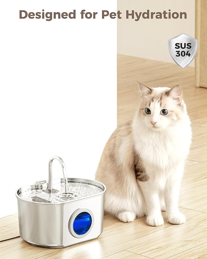 Official 9 Pack Replacement Filters & Pre-Filter Sponges for 74oz/2.2L Stainless Steel Cat Water Fountain