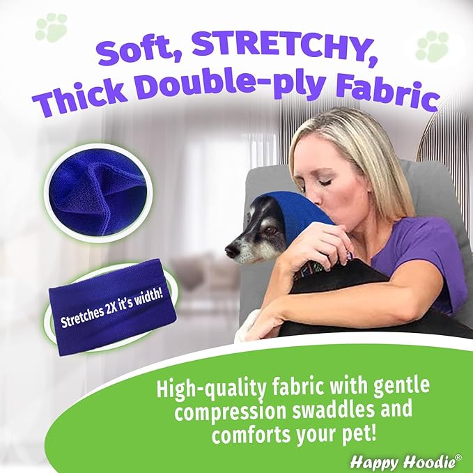 Happy Hoodie The Original Dog & Cat Calming Band - American Brand - Anxiety Relief/Noise Protection-Grooming-Thunder-Fireworks (Small, Pink) - Since 2008