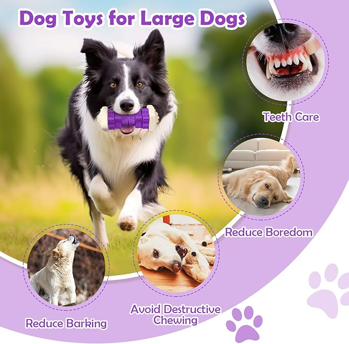 RUXAN Chew Toys for Dogs, Dog Toys Chewers, Chew Toys for Dogs, Tough Interactive Dog Toy, Dog Toys to Keep Them Busy (Purple)