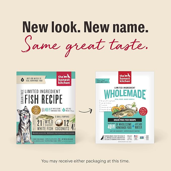 The Honest Kitchen Wholemade™ Dehydrated Limited Ingredient Fish Dog Food, 10 lb Box