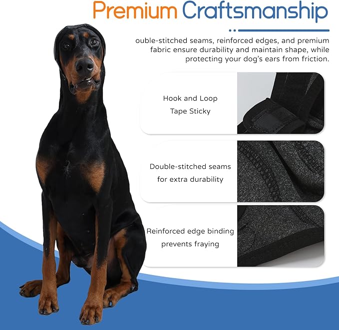 Dog Ear Muffs & Swim Cap and No Shake Ear Wrap for Bathing, Hematoma, Drying & Noise Anxiety Relief - Elastic Waterproof Ear Protection with Calming Hoodie for Grooming