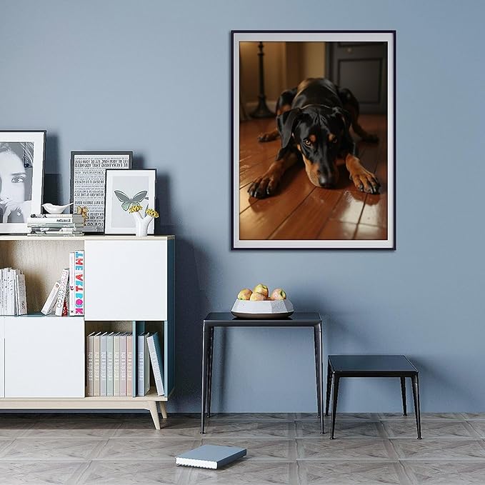 TZTTZT Diamond Art Kits for Adults - Calm Dog Resting On Wooden Floor Diamond Painting Kits for Adults Beginner, 12x16 in Frameless Diamond Painting Kit for Home Wall Decor