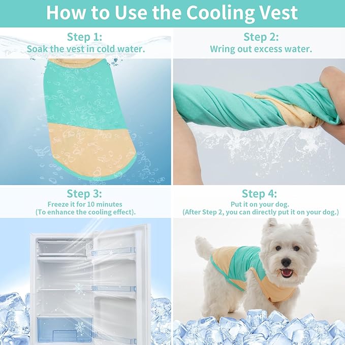 BRKURLEG Summer Dog Cooling Vest Quick Dry Breathable Dogs Cooling Shirts UPF 50+ Sun Protection Dog Shirt Lightweight Pet Shirts for Outdoor Adventures, Walking, Beach, GreenYellow, XS