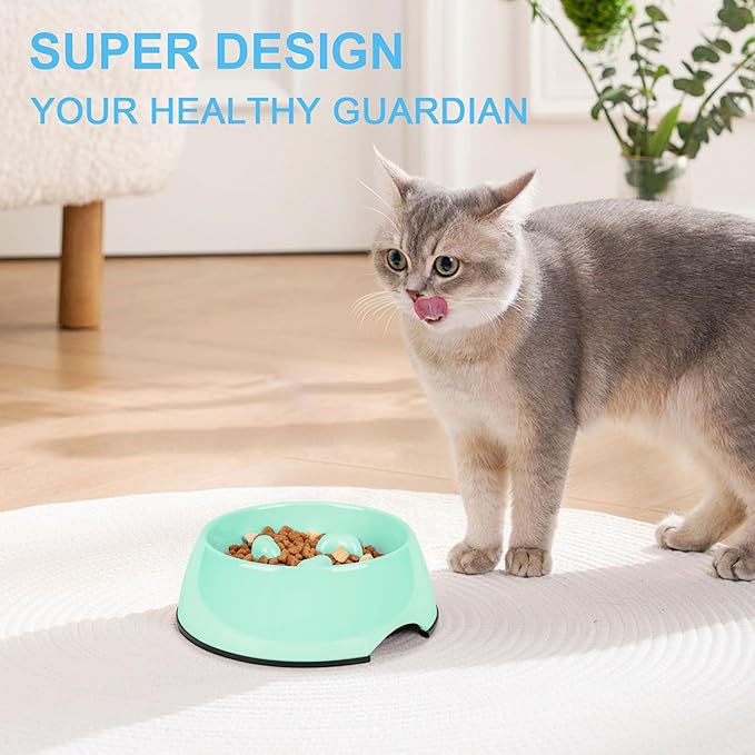 Super Design Slow Feeder Bowls, 2 Cups Slow Feeding Dog Bowl Large Breed Bottom Anti Slip Heavy That Won't Move Easy to Eat Dog Food Suitable for Large Dogs-L-Green