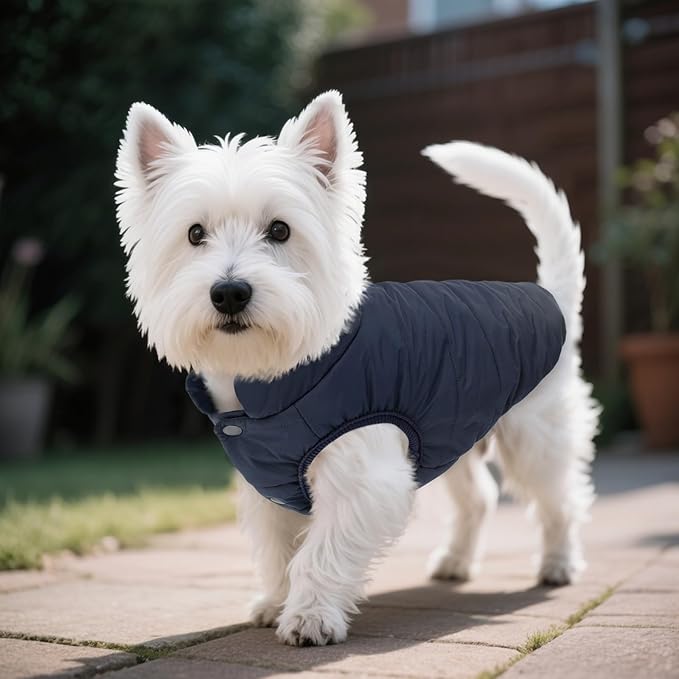 ASENKU Dog Winter Coat - Waterproof Windproof Dog Jacket, Warm Snowproof Doggie Puffer Vest for Cold Weather, Lightweight Snow Coats for Small Medium Large Dogs (2XL, Blue)
