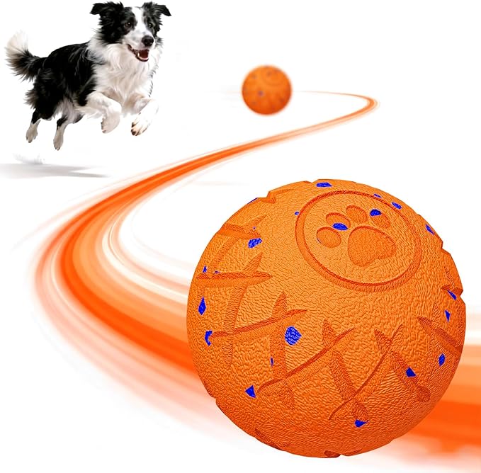 Interactive Dog Toys Dog Ball, Durable Motion Pet Toys for/Small/Medium/Large Dogs, Birthday Gifts, Automatic Moving, Bouncing and Rotating, E-TPU Material, IP54 Waterproof (Orange)