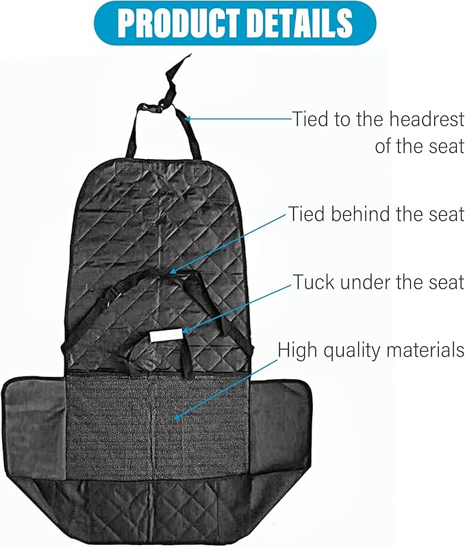 YAKEFLY Dog Car Seat Cover, Waterproof, Nonslip Scratch-Proof, Dog Car Seat Cover with Safety Belt Fits Most Cars, Suvs(Front Seat)