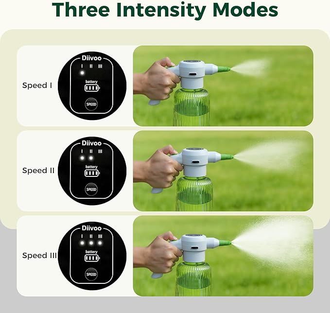 Diivoo Brass Sprinkler Timer 2 Zone & Diivoo Electric Spray Bottle 2L/0.5 Gallon Bundle