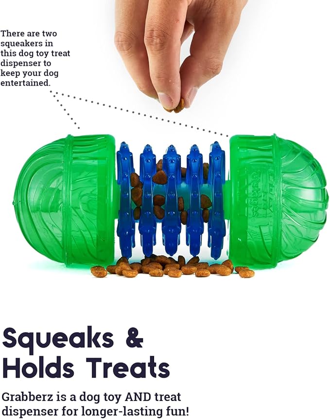 Petstages Grabberz Squeaky Dog Toy Treat Dispenser