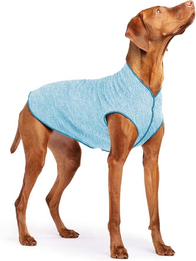 Goldpaw Dog Sun Shirt with UV Protection - Lightweight, Cooling Sun Protection Clothing for Dogs - Reduce Heat Absorption - Pet Clothes Made in The USA - Machine Washable - Ocean Blue - Size 18